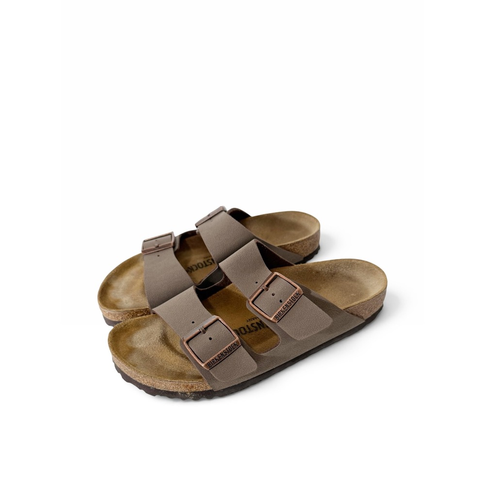 Birkenstock Arizona Womens Mocha Two Strap Birkibuc Comfort Sandal Size 38 L7
